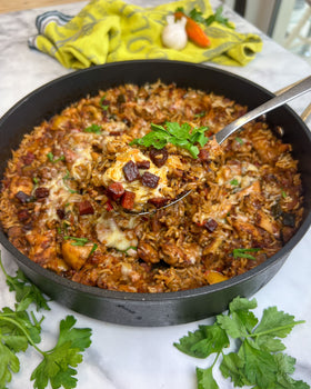 One Pan Chicken and Chorizo Rice