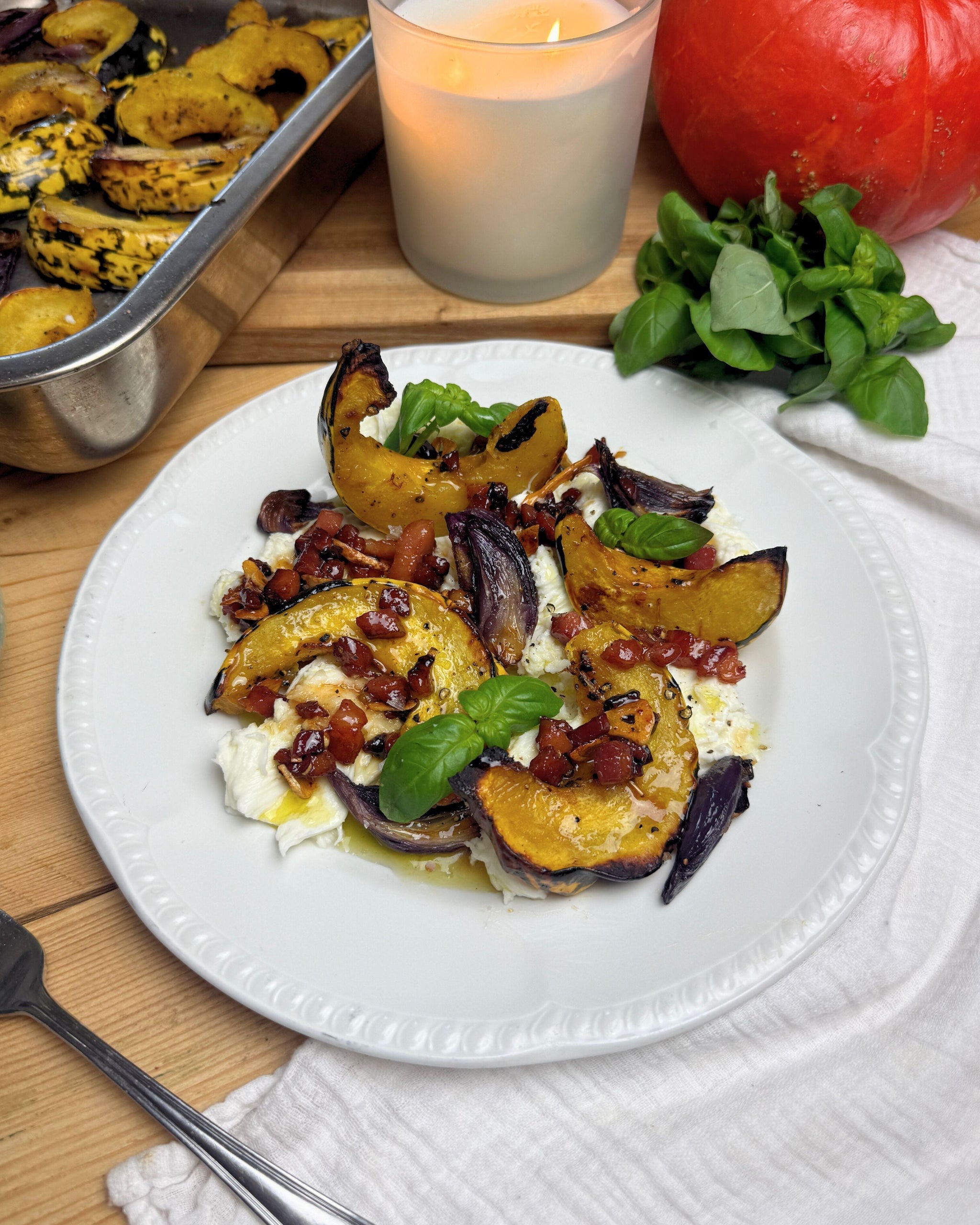 You can customize this layout here -> Customize the layout Skip to content 👉 GET EXCLUSIVE RECIPES EVERY MONTH ✉️  Archer Kitchen Log in Cart  Roasted Pumpkin, Mozzarella & Crispy Pancetta