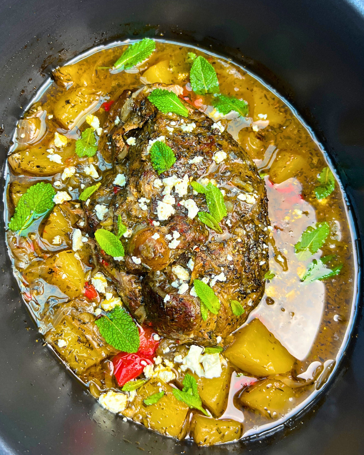 Slow Cooker Herby Leg of Lamb