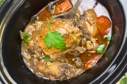 Slow Cooker Chicken Coq Au Vin Recipe by Food Blogger Archer Kitchen