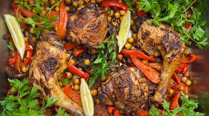 Spanish Chicken & Chorizo Traybake Recipe by Food Blogger Archer Kitchen