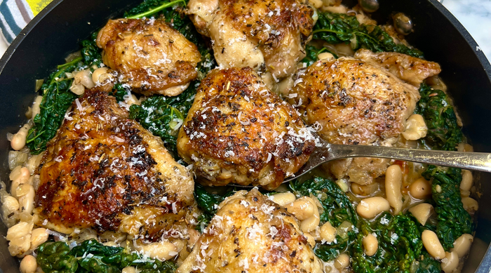 Tuscan Braised Chicken with Cavolo Nero & Creamy Cannellini Beans Archer Kitchen