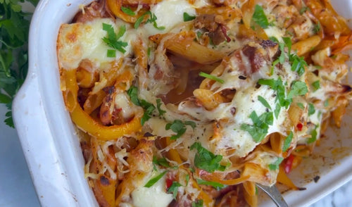 High Protein Chicken and Chorizo Bake Recipe by Food Blogger Archer Kitchen