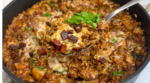 One Pan Chicken and Chorizo Rice by Archer Kitchen 