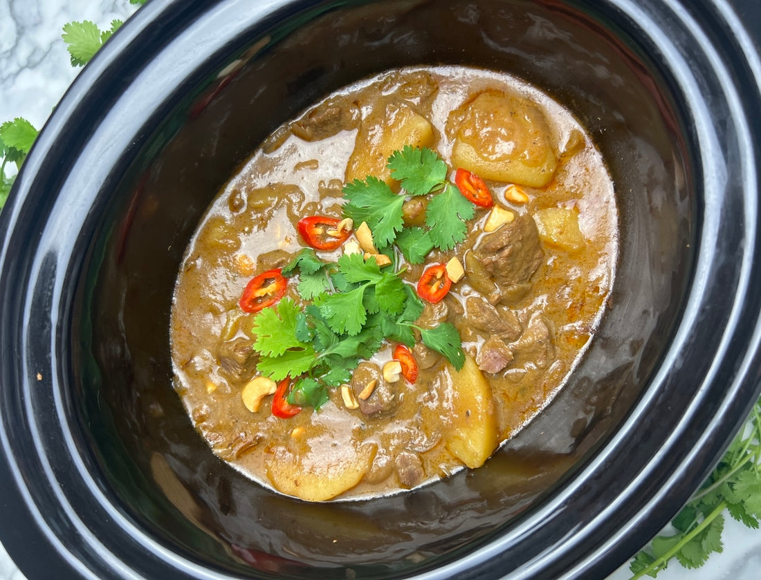 Slow Cooker Beef Massaman Curry Recipe by Food Blogger Archer Kitchen