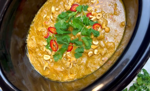 Slow Cooker Creamy Chicken Satay Curry Recipe by Food Blogger Archer Kitchen