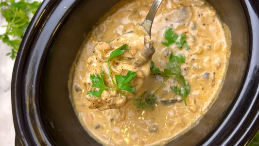 Slow-Cooker Creamy Chicken Stroganoff Recipe by Food Blogger Archer Kitchen