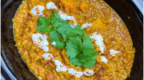 Slow Cooker Red Lentil & Butternut Squash Dahl by Archer Kitchen