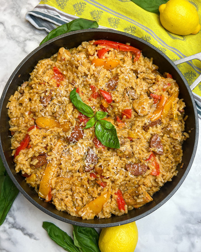 Delicious High-Protein Chicken & Chorizo Risotto by Archer Kitchen