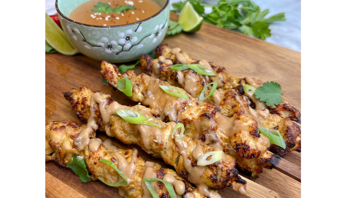 Delicious Air Fryer Satay Chicken Skewers