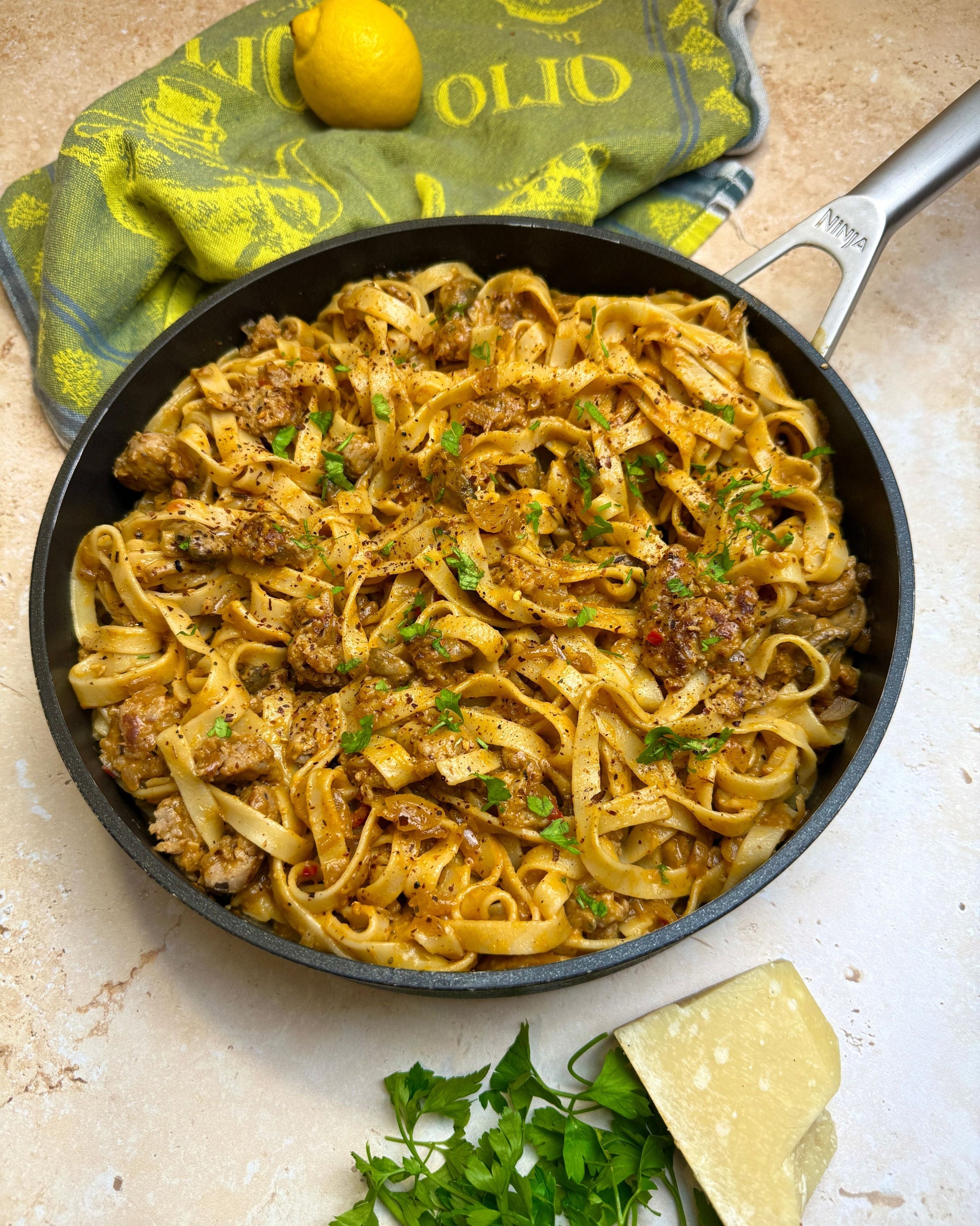 Spicy Sausage Truffle Pasta