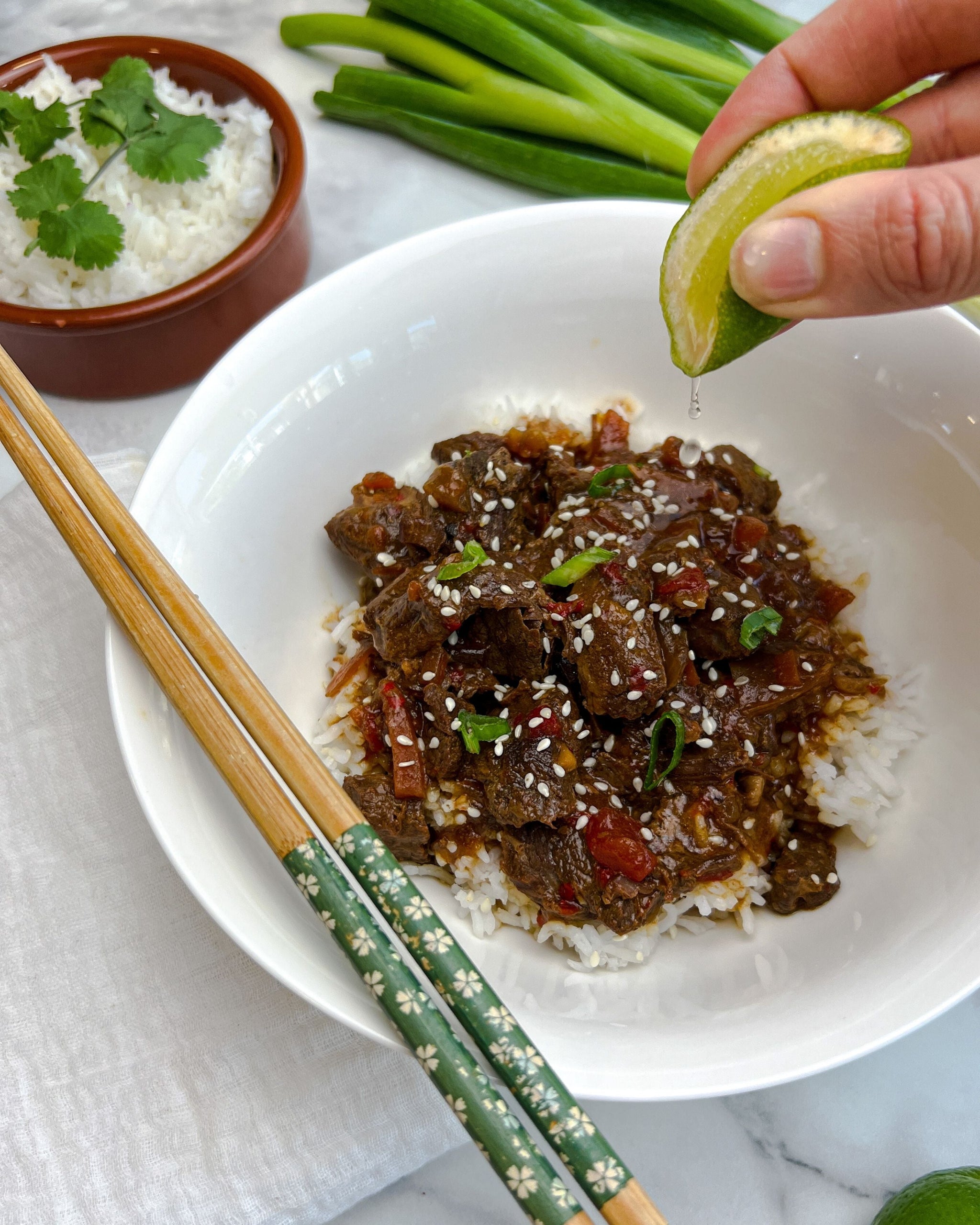 Slow Cooker Mongolian Beef Stew Recipe by Food Blogger Archer Kitchen