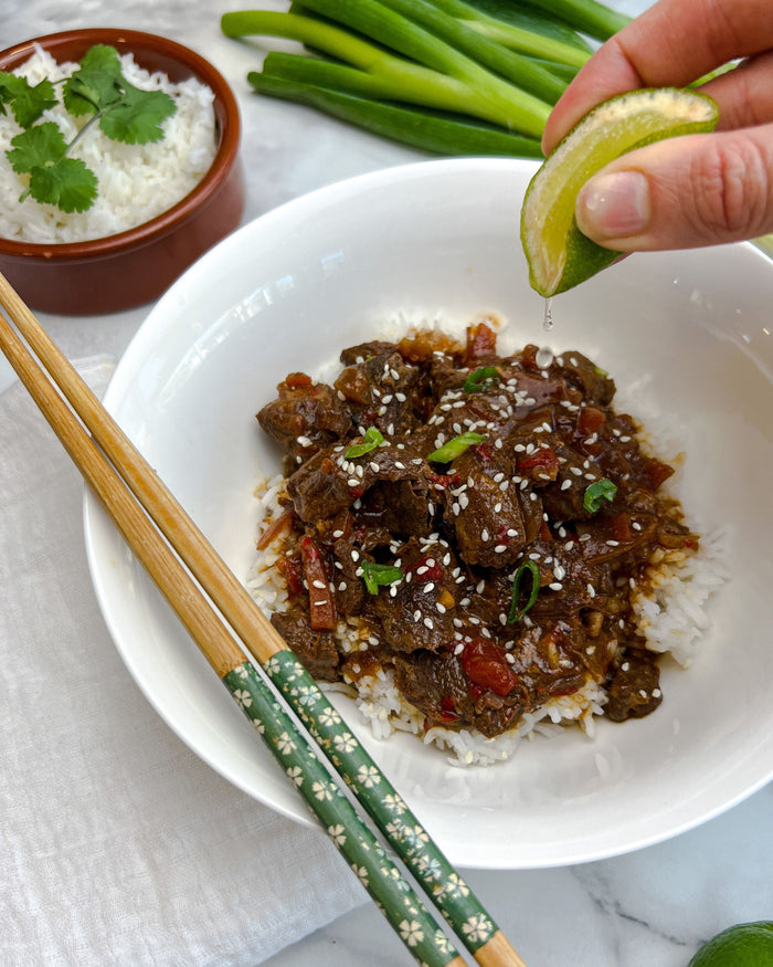 Slow Cooker Mongolian Beef Stew Recipe by Food Blogger Archer Kitchen